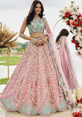 Picture of Beautiful Chiffon Pale Golden Rod Lehenga Choli