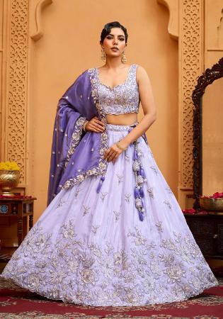 Picture of Delightful Chiffon Lavender Lehenga Choli