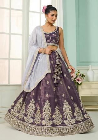 Picture of Grand Chiffon Dark Magenta Lehenga Choli