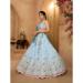 Picture of Lovely Chiffon Silver Lehenga Choli