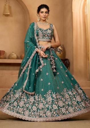 Picture of Ravishing Chiffon Sea Green Lehenga Choli