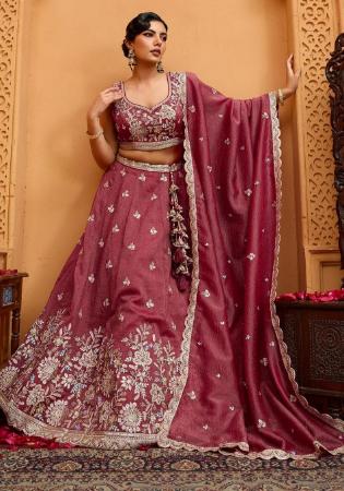 Picture of Magnificent Chiffon Indian Red Lehenga Choli