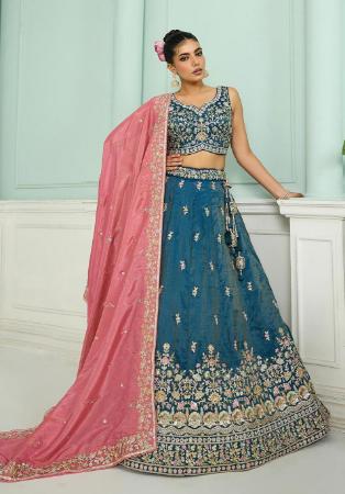 Picture of Elegant Chiffon Midnight Blue Lehenga Choli