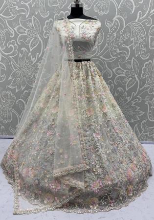 Picture of Nice Net Off White Lehenga Choli