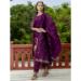 Picture of Cotton & Silk Brown Readymade Salwar Kameez