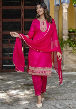 Picture of Appealing Silk Deep Pink Readymade Salwar Kameez