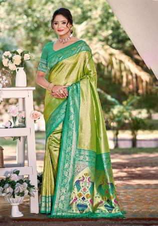 Picture of Pleasing Silk Dark Khaki Saree