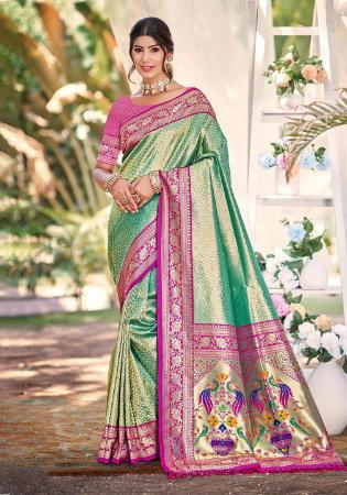 Picture of Pleasing Silk Steel Blue Saree