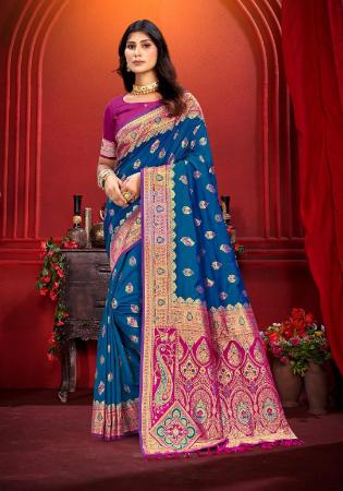 Picture of Amazing Silk Teal Saree
