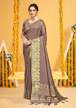 Picture of Comely Silk Plum Saree