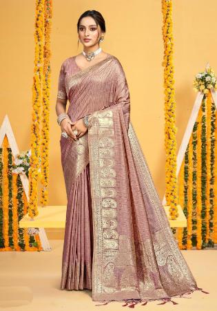 Picture of Beauteous Silk Rosy Brown Saree
