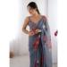 Picture of Delightful Georgette Slate Grey Saree