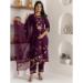 Picture of Well Formed Silk Saddle Brown Readymade Salwar Kameez