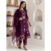 Picture of Well Formed Silk Saddle Brown Readymade Salwar Kameez