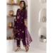 Picture of Well Formed Silk Saddle Brown Readymade Salwar Kameez