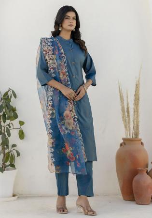 Picture of Amazing Silk Dark Slate Grey Readymade Salwar Kameez