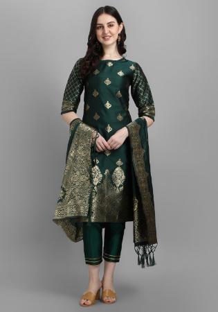 Picture of Cotton & Silk Sea Green Readymade Salwar Kameez