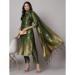 Picture of Cotton & Silk Dark Olive Green Readymade Salwar Kameez