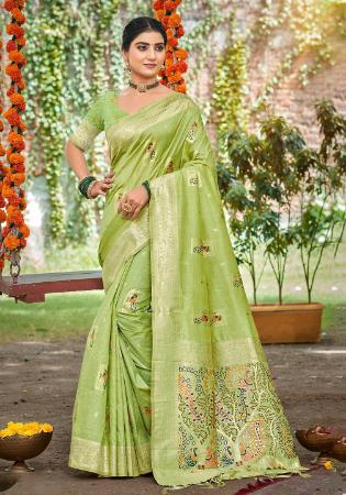 Picture of Ravishing Silk Dark Khaki Saree