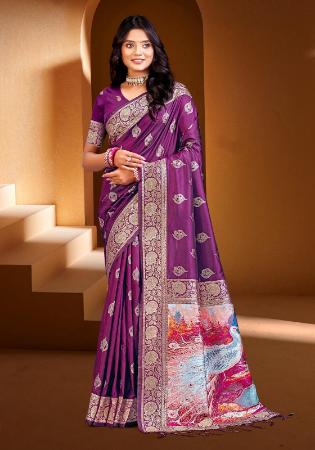Picture of Ravishing Silk Purple Saree