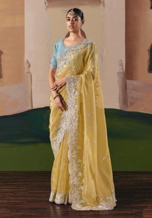 Picture of Sublime Organza Light Yellow Saree