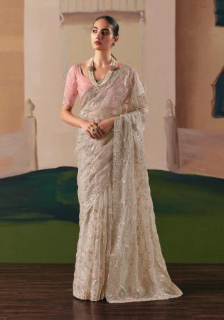 Picture of Excellent Organza Grey Saree