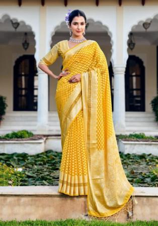 Picture of Resplendent Georgette Navajo White Saree