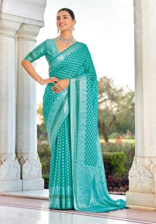 Picture of Graceful Georgette Light Sea Green Saree