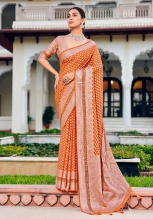 Picture of Beauteous Georgette Orange Saree