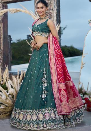 Picture of Charming Silk Teal Lehenga Choli