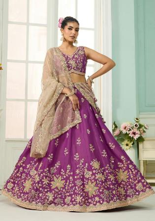 Picture of Fascinating Silk Brown Lehenga Choli