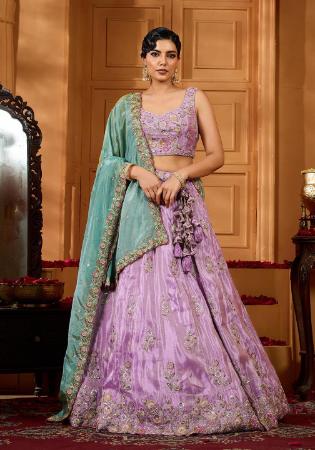Picture of Sightly Silk Plum Lehenga Choli