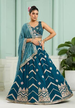 Picture of Gorgeous Silk Teal Lehenga Choli