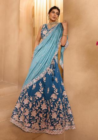 Picture of Wonderful Silk Midnight Blue Lehenga Choli