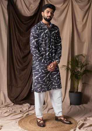 Picture of Taking Linen Slate Grey Kurtas