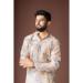 Picture of Well Formed Linen Off White Kurtas