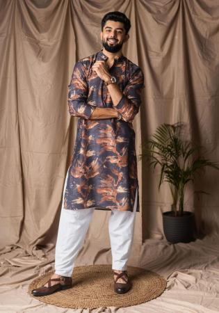 Picture of Delightful Linen Slate Grey Kurtas