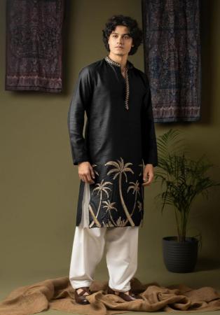 Picture of Taking Silk Black Kurtas
