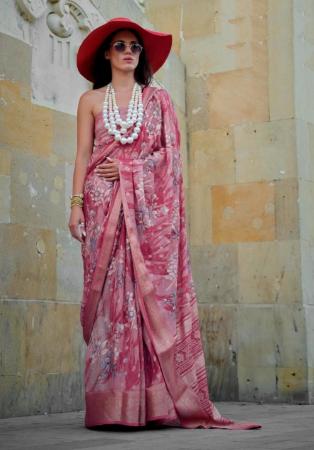 Picture of Graceful Georgette Rosy Brown Saree