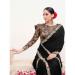 Picture of Appealing Crepe & Georgette & Satin,Silk Black Saree