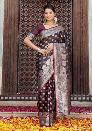 Picture of Enticing Silk Indian Red Saree