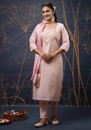Picture of Statuesque Silk Rosy Brown Readymade Salwar Kameez