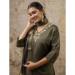 Picture of Silk Dark Olive Green Readymade Salwar Kameez