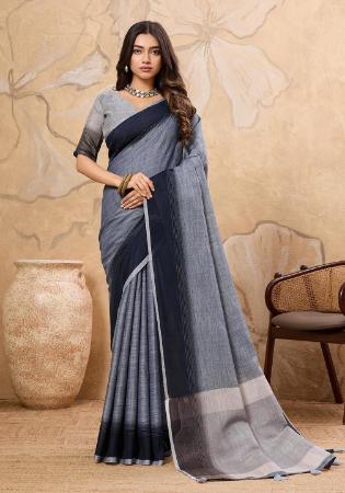 Picture of Taking Linen Silver Saree