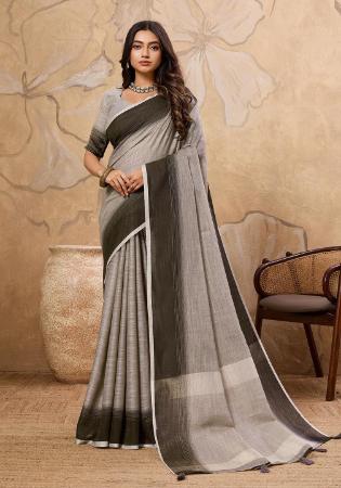 Picture of Taking Linen Silver Saree