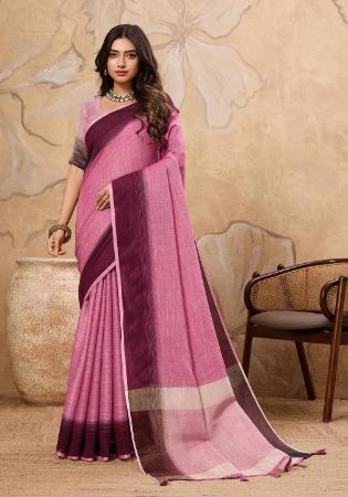Picture of Splendid Linen Rosy Brown Saree
