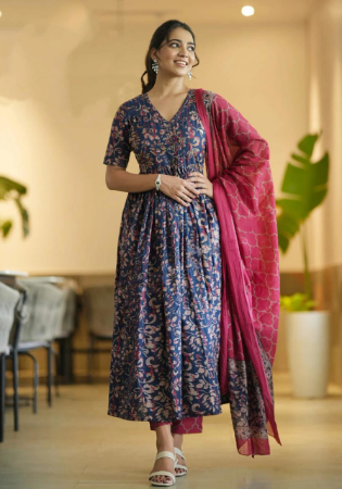 Picture of Gorgeous Rayon Indigo Readymade Salwar Kameez