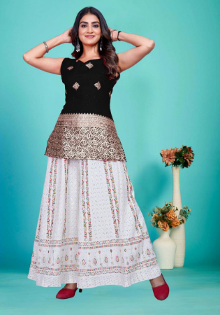 Picture of Bewitching Silk Light Steel Blue Kurtis & Tunic