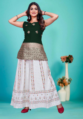 Picture of Elegant Silk Dark Slate Grey Kurtis & Tunic