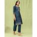 Picture of Cotton & Silk Steel Blue Readymade Salwar Kameez